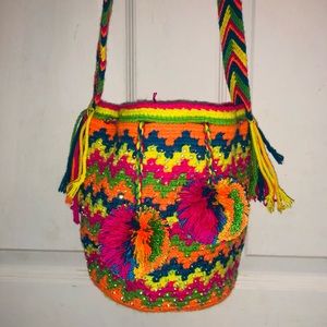 NEW Authentic Handmade Wayuu Embellished Purse Bag One-of-A-Kind Art Embellished